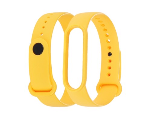 Ремешок силиконовый для Xiaomi Mi Band 5/ 6 цвет 09 ярко-жёлтый