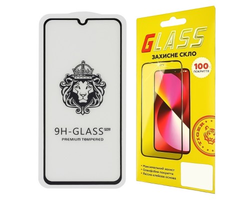 Защитное стекло для Samsung A505/ A305 A50/ A30 Full Glue Lion (0.3 мм, 2.5D, чёрное)