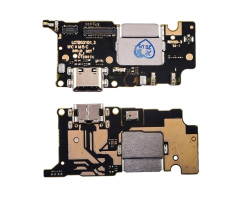 Разъём зарядки для Xiaomi Mi5c (USB Type-C) на плате с микрофоном и компонентами