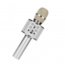 Беспроводной караоке микрофон с колонкой Hoco BK3 серебристый