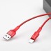 Кабель Hoco X26 USB to Lightning 1m красный