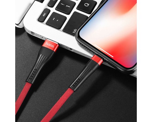 Кабель Hoco U39 USB to Lightning 1.2m черно-красный