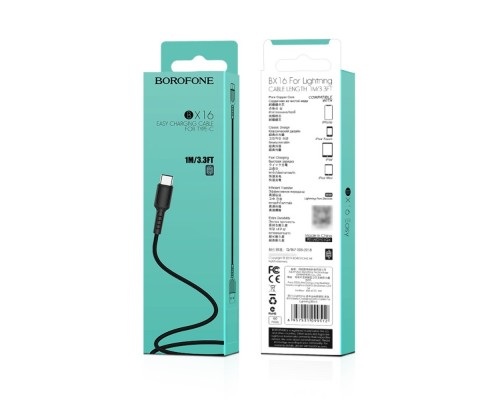 Кабель Borofone BX16 USB to Type-C 1m черный