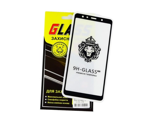 Защитное стекло для Samsung A750 A7 (2018) Full Glue Lion (0.3 мм, 2.5D, чёрное)