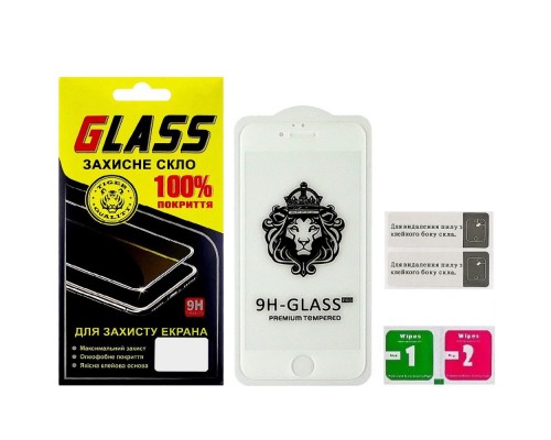 Защитное стекло для Apple iPhone 6 Full Glue Lion (0.3 мм, 2.5D, белое)