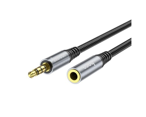 AUX кабель Hoco UPA20 удлинитель Jack 3.5 to Jack 3.5 (F) 1m серебристый