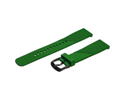 Ремешок силиконовый Semi-twill универсальный 20mm тёмно-зелёный