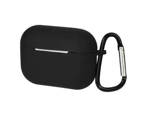 Чехол силиконовый с карабином для Apple AirPods 3 цвет 01 черный