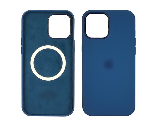Чехол Full Silicone Case MagSafe для Apple iPhone 12/ 12 Pro 11 синий копия