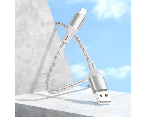 Кабель Borofone BX96 USB to MicroUSB 1m серый