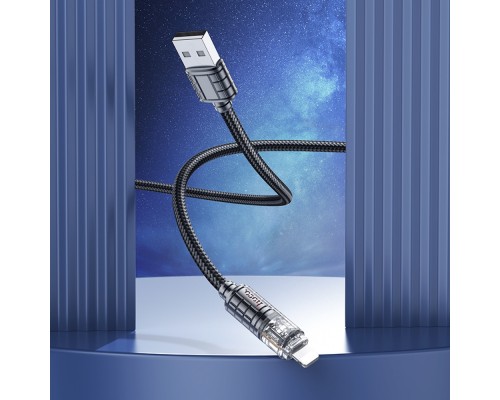Кабель Hoco U122 с индикатором USB to Lightning 1.2m black