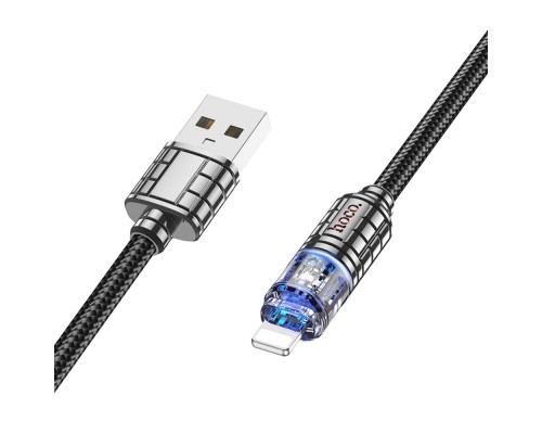 Кабель Hoco U122 с индикатором USB to Lightning 1.2m black