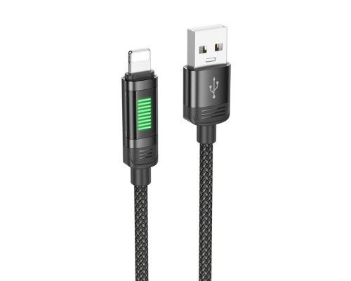 Кабель Hoco U126 с индикатором USB to Lightning 1.2m black