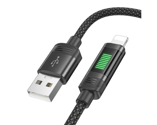 Кабель Hoco U126 с индикатором USB to Lightning 1.2m black