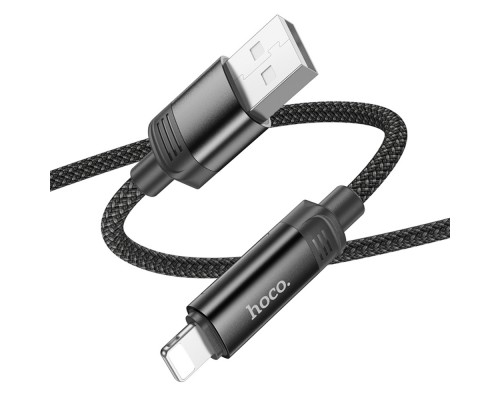 Кабель Hoco U126 с индикатором USB to Lightning 1.2m black