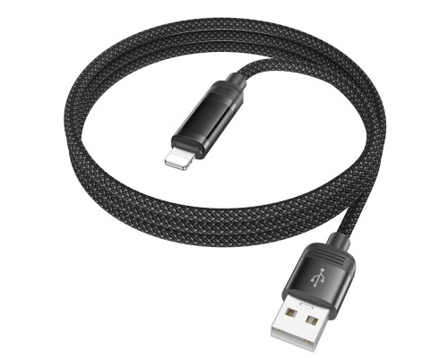 Кабель Hoco U126 с индикатором USB to Lightning 1.2m black