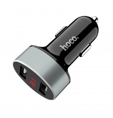 Автомобильное зарядное устройство Hoco Z26 2 USB c дисплеем черное