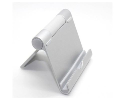 Настольный держатель FL-18 алюминиевый для телефона, планшета silver