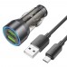 Автомобильное зарядное устройство Hoco NZ12 2 USB QC 36W transparent black + кабель USB to MicroUSB
