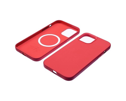 Чехол Leather Case with MagSafe для Apple iPhone 12 Pro Max 04 коралловый