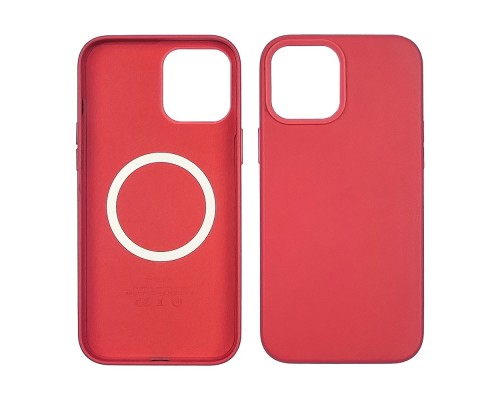 Чехол Leather Case with MagSafe для Apple iPhone 12 Pro Max 04 коралловый
