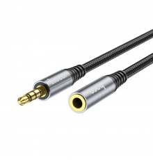 AUX кабель Hoco UPA20 удлинитель Jack 3.5 to Jack 3.5 (F) 2m серебристый