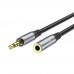 AUX кабель Hoco UPA20 удлинитель Jack 3.5 to Jack 3.5 (F) 2m серебристый