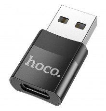 Адаптер переходник Hoco UA17 USB to Type-C (F) черный