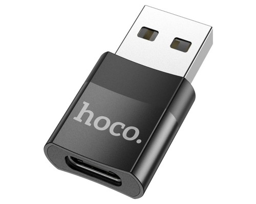 Адаптер переходник Hoco UA17 USB to Type-C (F) черный