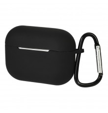 Чехол силиконовый с карабином для Apple AirPods Pro цвет 01 чёрный