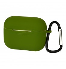 Чехол силиконовый с карабином для Apple AirPods Pro цвет 14 темно-зеленый
