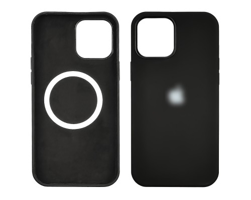 Чехол Full Silicone Case MagSafe для Apple iPhone 12/ 12 Pro 01 чёрный копия