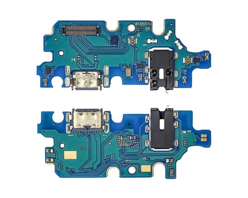 Разъём зарядки для Samsung A135 Galaxy A13 на плате с микрофоном и компонентами