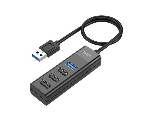 Адаптер Hoco HB25 (USB to USB3.0+USB2.0*3) 4 in 1 черный