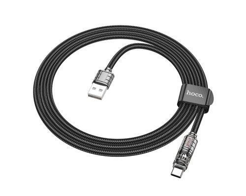 Кабель Hoco U122 с индикатором USB to Type-C 1.2m black