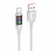 Кабель Hoco U126 с индикатором USB to Type-C QC 27W 1.2m grey