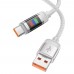 Кабель Hoco U126 с индикатором USB to Type-C QC 27W 1.2m grey