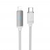 Кабель Hoco U127 с дисплеем Type-C to Lightning PD 27W 1.2m silver gray