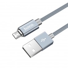 Кабель Hoco U40A магнитный USB to MicroUSB 1m серебристый