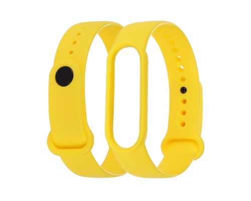 Ремешок силиконовый для Xiaomi Mi Band 5/ 6 цвет 21 жёлтый