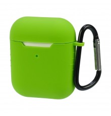 Чехол силиконовый с карабином для Apple AirPods/ AirPods 2 цвет 13 зеленый