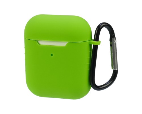 Чехол силиконовый с карабином для Apple AirPods/ AirPods 2 цвет 13 зеленый